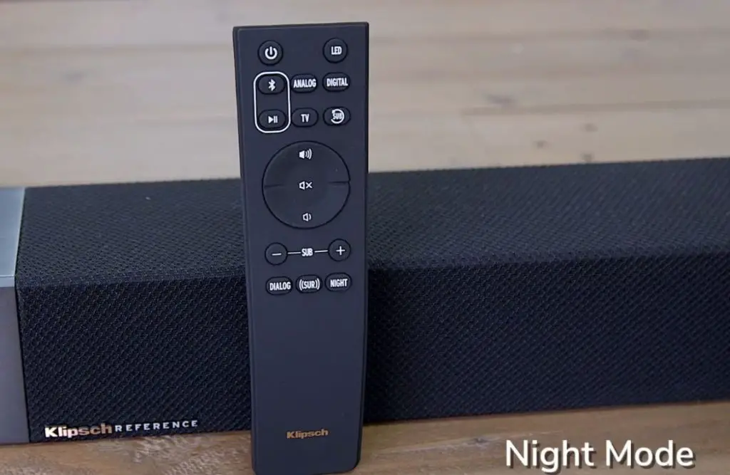 Klipsch Bar 48 connections night mode and control